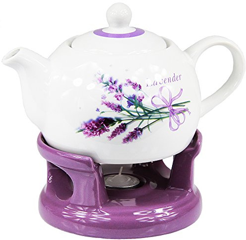 Wamat Teekanne Stövchen Set - Keramik - Purple - 1 Liter - Neu & Originalverpackt