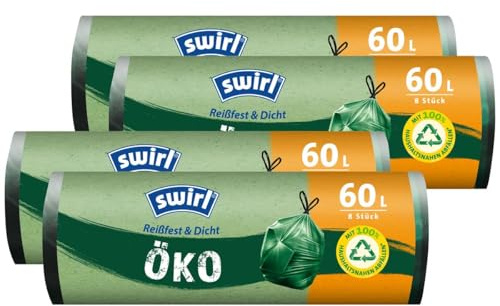 Swirl Öko Müllbeutel 60L 8 stk./ Rolle mit Zugband (4er Pack)