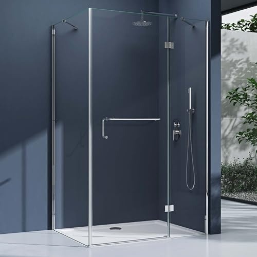 doporro Duschkabine Dusche Eck-Duschkabine Eckdusche 70x90x190cm Glasdusche inkl. Duschtasse in Weiß ESG-Sicherheitsglas Klarglas inkl. Easy-Clean-Beschichtung Rav04K