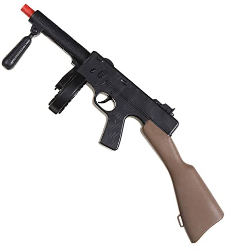 W WIDMANN MILANO Party Fashion 3062G - Maschinengewehr mit Schussgeräuschen, Länge 50 cm, Gangster, Gauner, Waffe, Mottoparty, Karneval