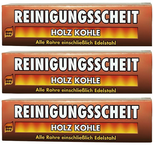 pyro feu 3X Reinigungsscheit Entrußer für Holz & Kohle