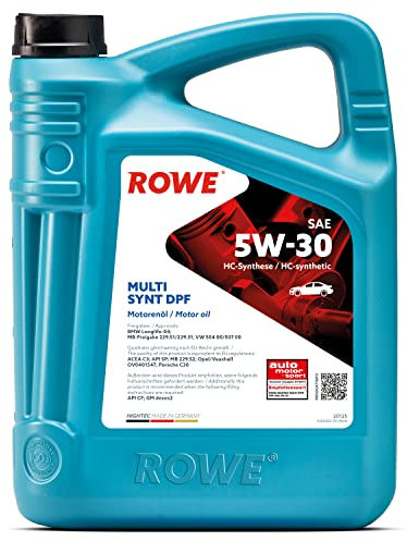 ROWE Hightec Multi Synt DPF 5W-30 PKW Motoröl vollsynthetisch (HC-Synthese), Made in Germany, 5 Liter