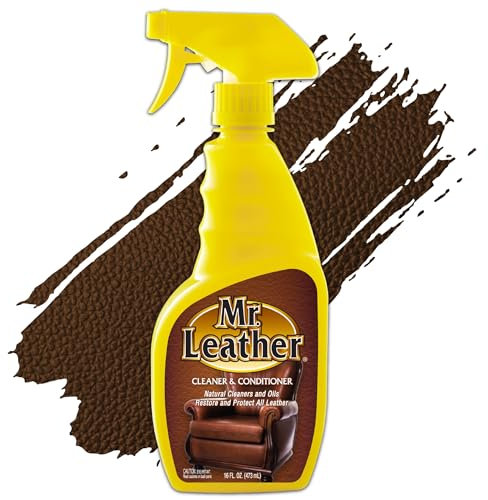 Mr. Leather Cleaner & Conditioner Spray – Leather Cleaner for Car Seats, Furniture, Sofa, Jackets, Bags – Restores Shine – Restore and Protect – Natural Oils – Leather Protector 473ml (16 fl oz)
