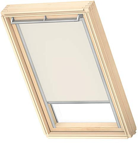 VELUX Original Dachfenster Verdunkelungsrollo, mit Grauer Führungsschiene, Hellbeige, für C02