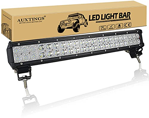 AUXTINGS 50cm 126W LED Barre Projecteur Phare de Travail LED Spot Flood Light bar pour Feux Diurne lumière off road lampe Feu de recul Camion Remorque 4x4 Tracteur 12V 24V