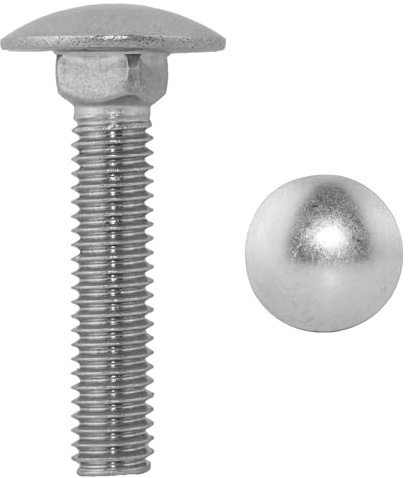 Schlossschrauben M10 X 55 DIN 603 Edelstahl A2 (20 Stück) - V2A Flachrundschrauben mit Vierkantansatz u. Vollgewinde