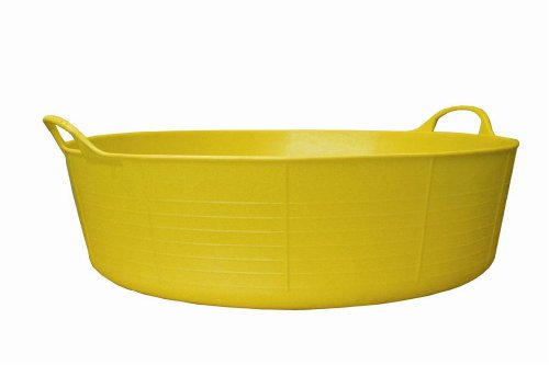 Gorilla 35 Litre Large Shallow 2 Hand LED Tub Hi-Vis, Yellow