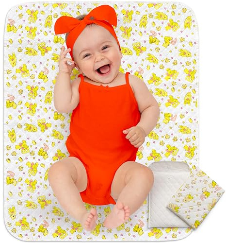 Changing Mat - Biggest Waterproof & Reusable Portable Changing Pad 25.5x31.5 for Change Diaper in Any Places On the Go - Wipeable Compact Baby Change Cover Liner - Unisex Design for Girls & Boys