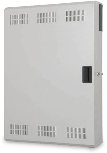 DIGITUS Slim Netzwerkschrank – 19 Zoll – 3HE Vertikal & 3HE Horizontal | 650 mm Nutzhöhe – Traglast 100kg – Wandmontage – 19-Zoll Rack – Grau