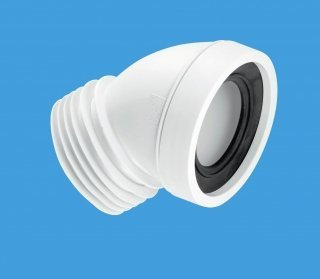 McAlpine WC-CON16 45 Degree Angle Rigid WC Connector, White