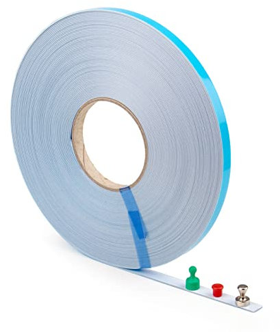 1m Metallband selbstklebend weiß, Breite 13 mm, Meterware, Haftgrund für Magnete, zuschneidbar