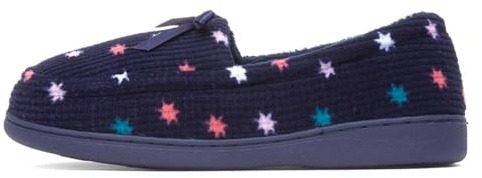 The Slipper Company Womens Navy Stars Moccasin - Size 6 UK - Blue