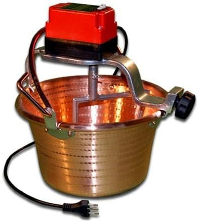 PAIOLO ELETTRICO IN RAME MARTELLATO NUOVA FAC CUOCA AUTOMATICA FONDO PIANO 9 LITRI MOTORE 5W