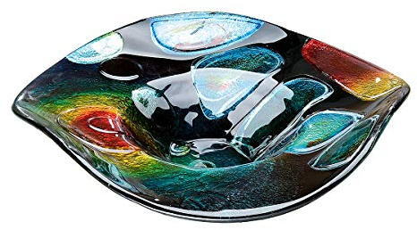GILDE GLAS art Ciotola – Tavolo – Ciotola in vetro – Decorazione soggiorno D 45 cm