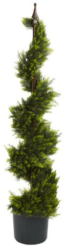 Nearly Natural 5324 Cypress Spiral Silk Tree, 4-Feet, Green