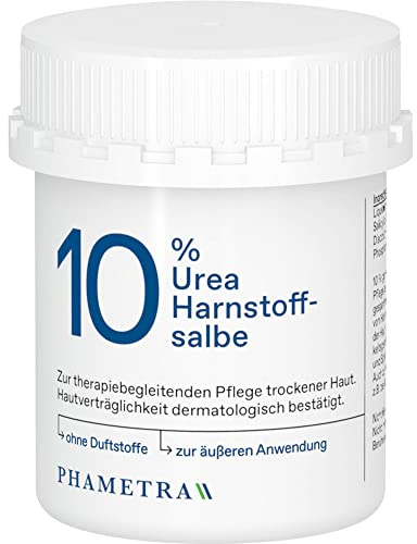 Phametra Urea Harnstoffsalbe 10% | Feuchtigkeitspflege für sehr trockene und rissige Haut | Körperpflege ohne Duftstoffe | 100g