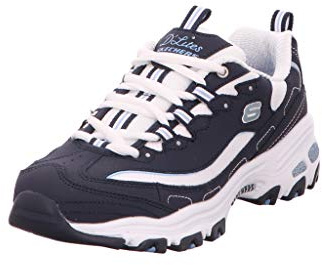 Skechers D'lites Biggest Fan dam Låga sneakers, Blue Navy Trubuck White Mesh Carolina Blue Trim Nvw, 37.5 EU