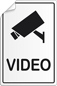 2 Stück Aufkleber Videoüberwachung Videoüberwacht Video Schild Hinweisschild Warnschild für Fenster und Türen - 130 x 90 mm