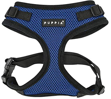 Puppia Ritefit Hundegeschirr für kleine bis mittelgroße Hunde - verstellbar und sehr weich - Auch als Welpengeschirr verwendbar -Antizuggeschirr für Hunde, königsblau, M