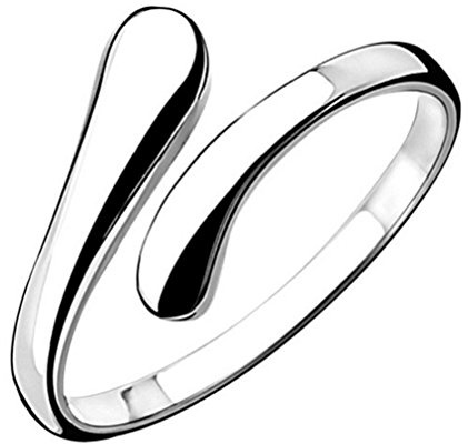 Women's 925 Sterling Silver Simple Open Adjustable Rings
