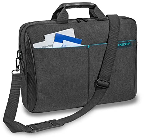 Pedea Laptoptasche *Lifestyle* Notebook-Tasche bis 15,6 Zoll (39,6 cm) Umhängetasche mit Schultergurt, Schwarz