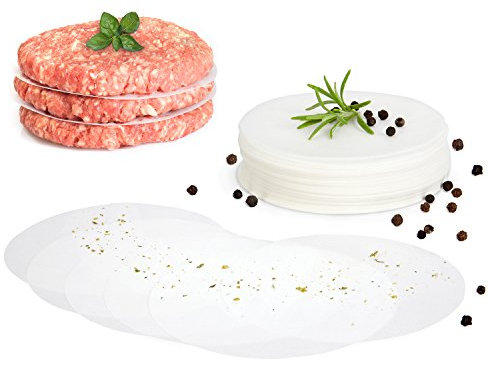 GOURMEO® Burger Papier - Blatt Backpapier für Burgerpresse Ø 11 cm 500 STK. - Antihaft Backpapier für Burger Buns - Trennpapier Hamburger Cheeseburger - Zum Grillen