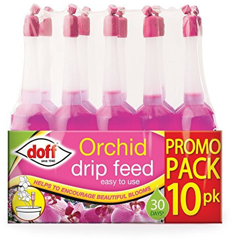 Doff Orchid Drip Feed – 10x30ml Bottles Fast-Acting Plant Food for Healthy Growth of Orchids & Flowering Plants – Nutrient Enriched Plant Feed – Encourages Root Development