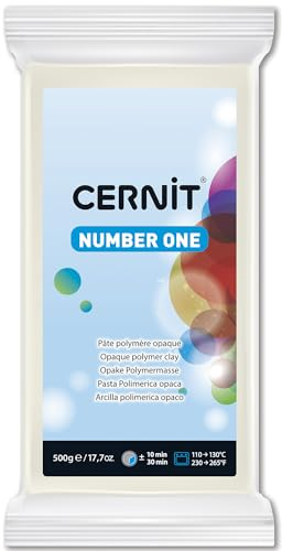 Cernit CE0900500027C Block Modelliermasse NUMBER ONE 500g Deckweiß