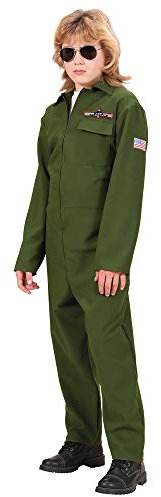 Widmann - Kinderkostüm Kampfjet Pilot, Faschingskostüme für Kinder, Militär Overall Kostüm, Amerika