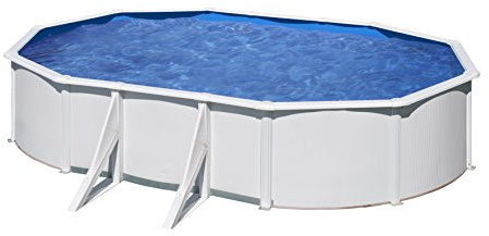 Piscina de Acero Elevada,Forma Ovalada con Aspecto Acero Blanco. Piscinas Desmontables para Jardín 500 x 300 x 120 cm - Piscina Gre KITPROV503 Bora Bora.