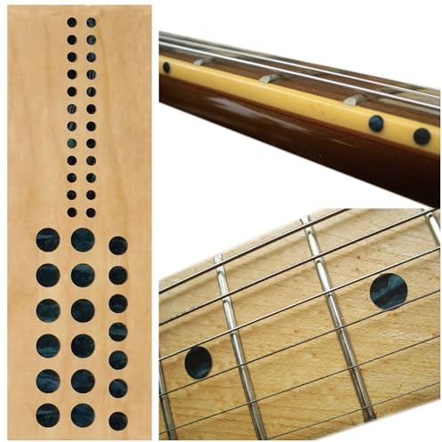 Inlay Sticker Griffbrett Position Marker für Gitarren & Bass- Custom Dots Set- Schwarze Perle