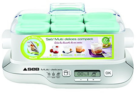 Seb YG6571FR Compacte Yaourtière Multidélices 6 Pots Blanc/Métal