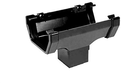 Marshall Tufflex Running Outlet for 114mm Squareline Gutter System RWSO1 White, Black, Brown, Clay Brown (Black)