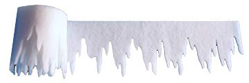 pemmiproducts Eiszapfen aus Schneevlies 500 x 9,5 cm, ca. 3mm dick, 5er Pack, Gesamtlänge: 25m (EUR 1,44/m),schwer entflammbar DIN 4102 B1, Dekoschnee