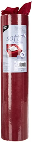 Papstar, Tischläufer, stoffähnlich, Vlies soft selection 24 m x 40 cm bordeaux auf Rolle, #84323