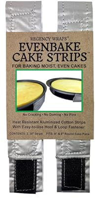 Regency Wraps EvenBake CakeStrips, Aluminized Cotton Band with Secure Velcro-like Closure to Create Moist, Even Layers, Pack of 2, Silver, 30, fit 8-9 cake pans