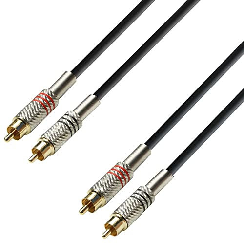 Adam Hall Cables 3 STAR TCC 0600 - Câble Audio 2 x RCA mâle vers 2 x RCA mâle 6 m