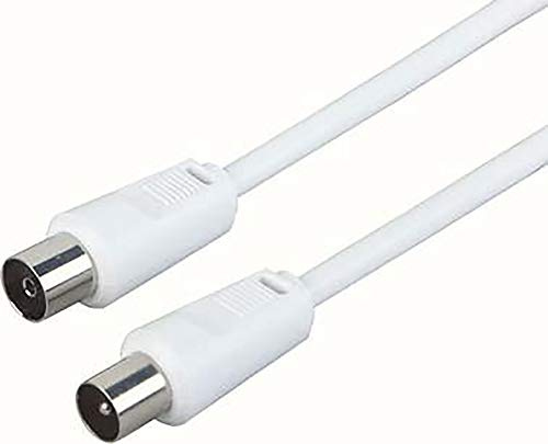 Schwaiger Antenna Connection Cable 75 dB, 1.5 m, White, IEC Plug > IEC Female, Double Shielding, 75 Ohm, Digital, HDTV, DVB-C/DVB-T2