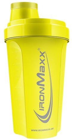 IronMaxx Shaker Protéine Jaune Killer 700 ml – Anti-fuite avec passoire et graduation précise sans BPA accessoire pratique pour la préparation de shakes whey protein isolate et bulk au quotidien