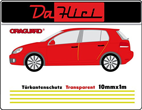 Türkantenschutz von Oraguard, Lackschutzfolie Oraguard 270 transparent, selbstklebend 4 Streifen von 1m x 10mm, Universell