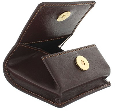 Visconti Leather Tray Coin Pouch 421 Brown
