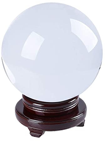 Longwin, Sfera di cristallo K9 da 150 mm di diametro, accessorio fotografico trasparente con supporto rotante rosso in legno e scatola di imballaggio