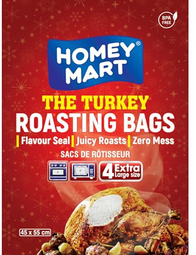 Jumbo Roasting Bags Extra Large Self Basting Oven Bags Turkey Size Cooking Bags 55cm x 66cm - 2 bags