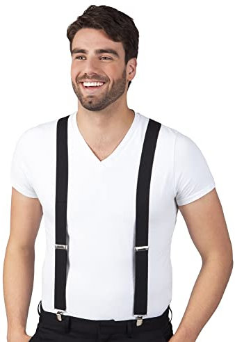 Boland 00590 - Bretelles noir, one size, ajustable, élégant, années 20, Gatsby, carnaval, halloween, carnaval, fête à thème, déguisement, théâtre, accessoire