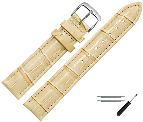 MARBURGER Uhrenarmband 18mm Leder Alligator Prägung - Werkzeug Montage Set 14318