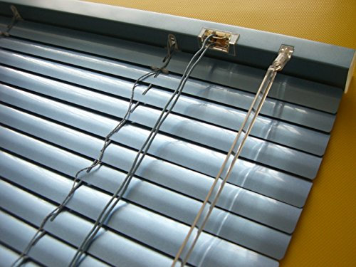 Alu Jalousie hellblau metallic Sky - Breite 50 bis 240 cm - Höhe 130/160 / 220 cm - Tür Fenster Rollo Jalousette Aluminium Fensterjalousie Lamellen Metall (120 x 160 cm)