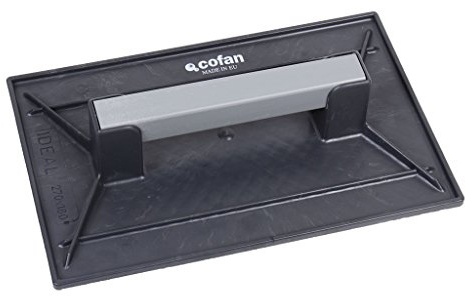 Cofan Frattazzo di plastica rettangolare | Due dimensioni disponibili | Nero | Manico realizzato in plastica | 270 x 180 mm