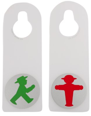 AMPELMANN Türschild Türhänger Wendeschild Dekoschild Türsteher Weiß | Deko-Türhänger aus robustem Polypropylen in Weiß, zweiseitig bedrucktes Türsteher-Schild für Zimmer- & Bürotüren.