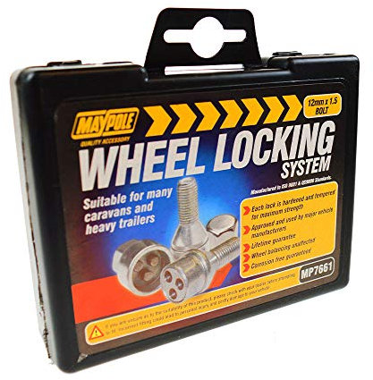 Maypole M12 Locking Wheel Bolts For Trailers & Caravans, for alloy or steel wheels