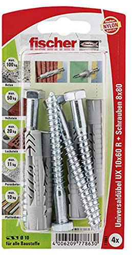 Unbekannt 77863 Universaldübel UX 10X60 R S K + Schrauben